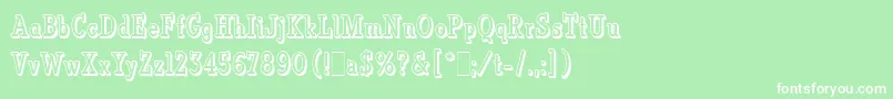 VermontLetPlain.1.0 Font – White Fonts on Green Background
