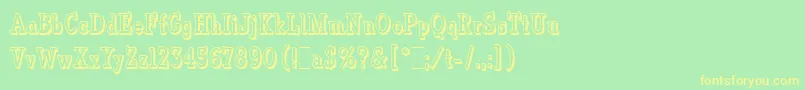 VermontLetPlain.1.0 Font – Yellow Fonts on Green Background
