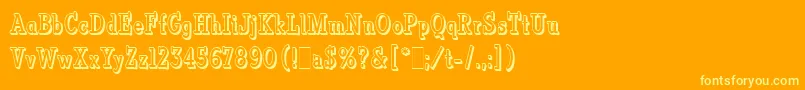 VermontLetPlain.1.0-Schriftart – Gelbe Schriften auf orangefarbenem Hintergrund