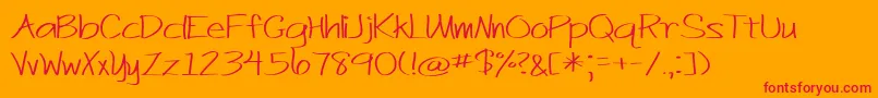 Just Act Casual Font – Red Fonts on Orange Background