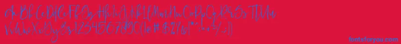 Just Jessy Demo-Schriftart – Blaue Schriften auf rotem Hintergrund