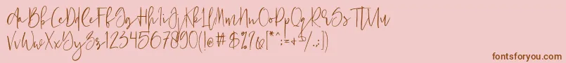 Just Jessy Demo Font – Brown Fonts on Pink Background