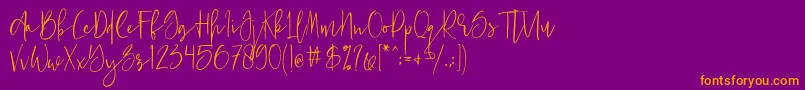 Шрифт Just Jessy Demo – оранжевые шрифты на фиолетовом фоне