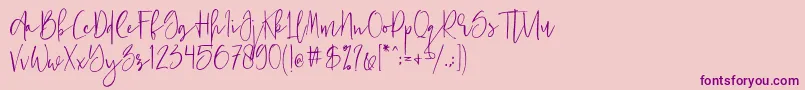 Just Jessy Demo-Schriftart – Violette Schriften auf rosa Hintergrund