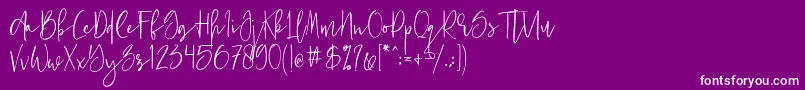 フォントJust Jessy Demo – 紫の背景に白い文字