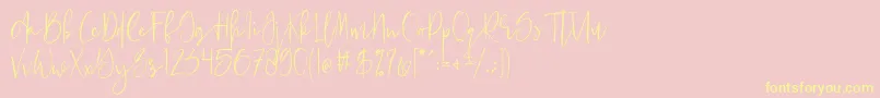 Шрифт Just Jessy Demo – жёлтые шрифты на розовом фоне