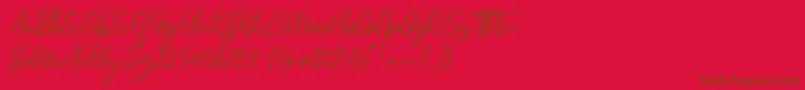 More about Just Kelly Justine Font Just Kelly Justine Font – Brown Fonts on Red Background