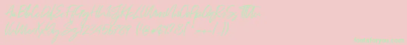 Just Kelly Justine-Schriftart – Grüne Schriften auf rosa Hintergrund