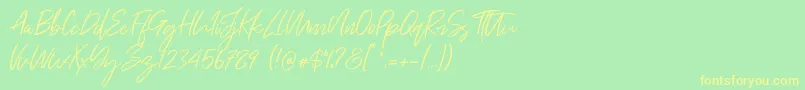 Just Kelly Justine Font – Yellow Fonts on Green Background