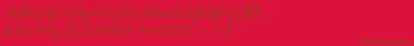 Just Kelly Justine Font – Brown Fonts on Red Background