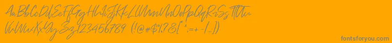 Just Kelly Justine Font – Gray Fonts on Orange Background
