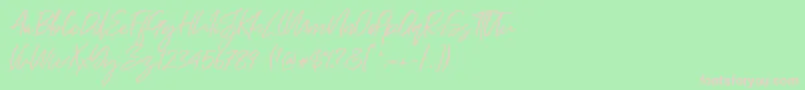 Just Kelly Justine Font – Pink Fonts on Green Background