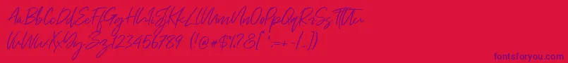 Just Kelly Justine Font – Purple Fonts on Red Background