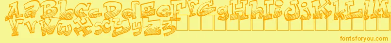 Just Like That Font – Orange Fonts on Yellow Background