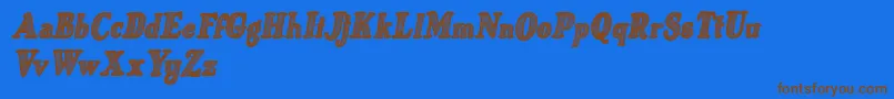 Just Mandrawn Italic Font – Brown Fonts on Blue Background