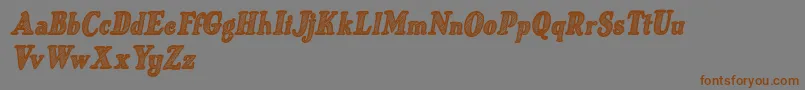 Czcionka Just Mandrawn Italic – brązowe czcionki na szarym tle