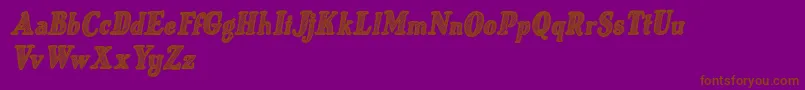 Just Mandrawn Italic-Schriftart – Braune Schriften auf violettem Hintergrund