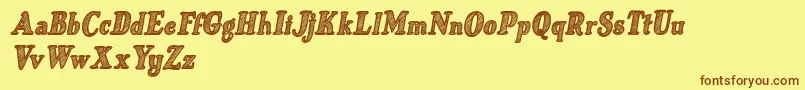 Czcionka Just Mandrawn Italic – brązowe czcionki na żółtym tle