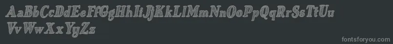 フォントJust Mandrawn Italic – 黒い背景に灰色の文字