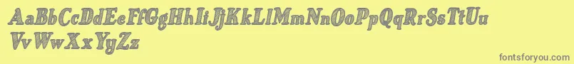 Just Mandrawn Italic Font – Gray Fonts on Yellow Background