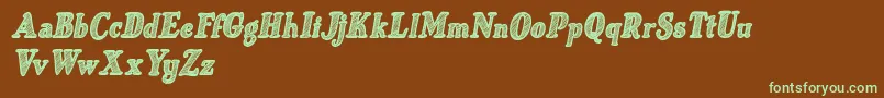 Just Mandrawn Italic Font – Green Fonts on Brown Background