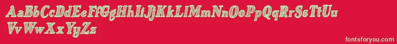 Just Mandrawn Italic Font – Green Fonts on Red Background