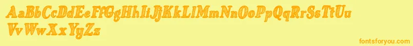 fuente Just Mandrawn Italic – Fuentes Naranjas Sobre Fondo Amarillo
