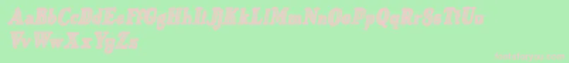Czcionka Just Mandrawn Italic – różowe czcionki na zielonym tle
