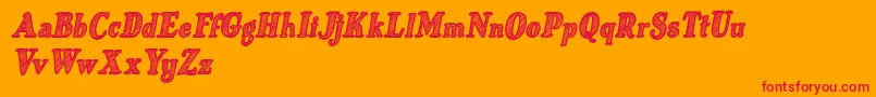 fuente Just Mandrawn Italic – Fuentes Rojas Sobre Fondo Naranja