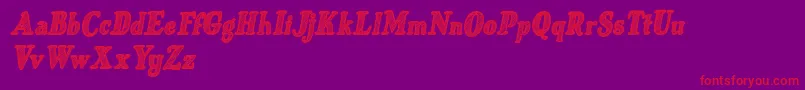 Just Mandrawn Italic-Schriftart – Rote Schriften auf violettem Hintergrund