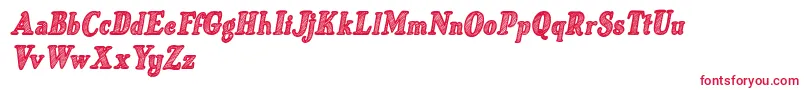 Just Mandrawn Italic-Schriftart – Rote Schriften auf weißem Hintergrund