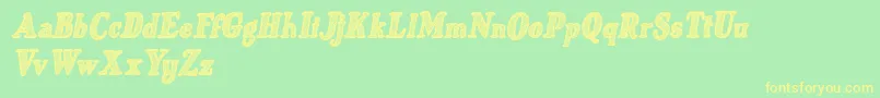 Just Mandrawn Italic Font – Yellow Fonts on Green Background