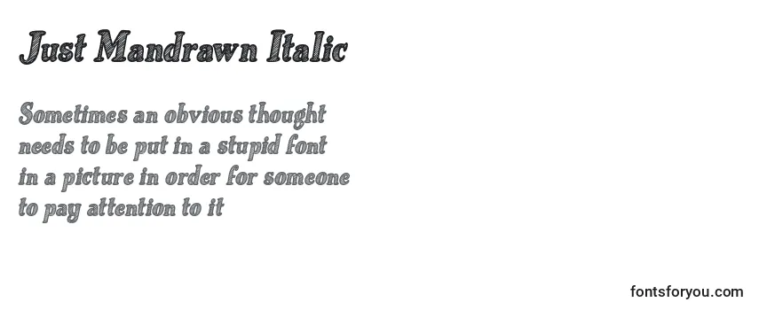 Just Mandrawn Italic Font