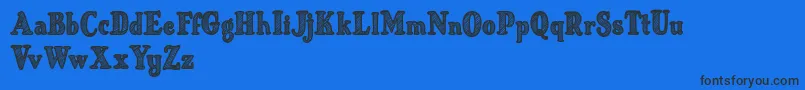Just Mandrawn Font – Black Fonts on Blue Background