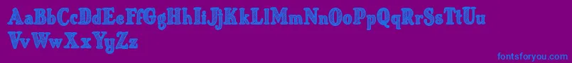Just Mandrawn Font – Blue Fonts on Purple Background