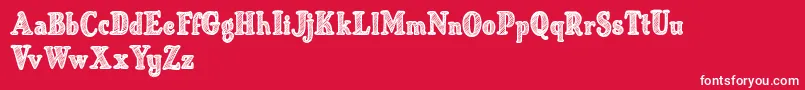 Just Mandrawn Font – White Fonts on Red Background