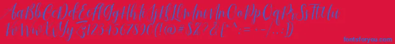 Just Married Font – Blue Fonts on Red Background