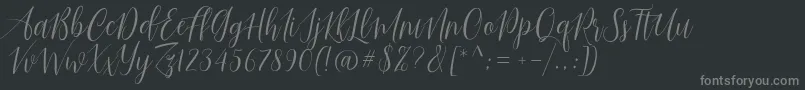 Just Married Font – Gray Fonts on Black Background