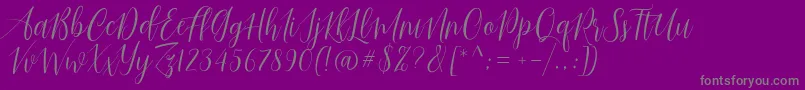 Just Married Font – Gray Fonts on Purple Background