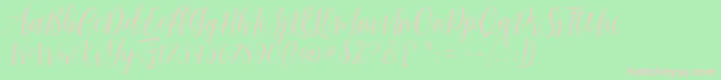 Just Married Font – Pink Fonts on Green Background