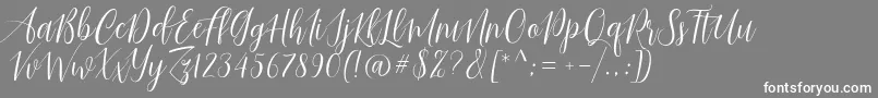 Just Married Font – White Fonts on Gray Background