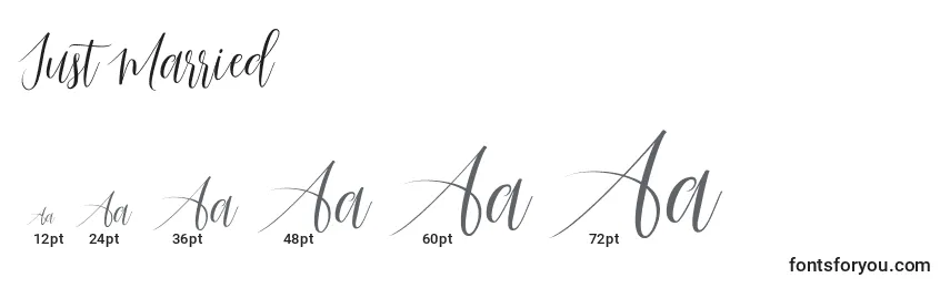 Just Married Font Sizes