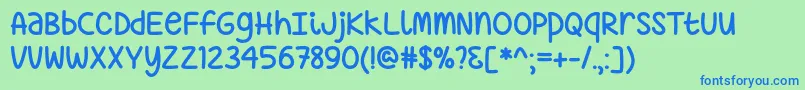 Just Sayin   Font – Blue Fonts on Green Background