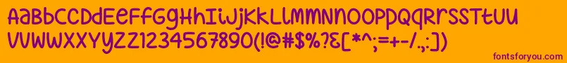 Just Sayin  -Schriftart – Violette Schriften auf orangefarbenem Hintergrund