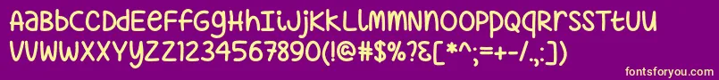 Just Sayin  -Schriftart – Gelbe Schriften auf violettem Hintergrund