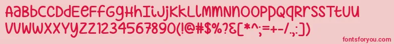 Just Sayin  -Schriftart – Rote Schriften auf rosa Hintergrund