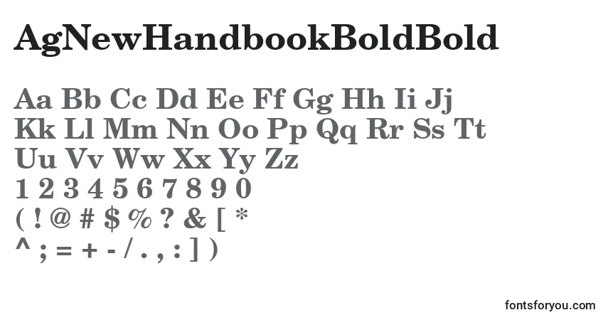 A fonte AgNewHandbookBoldBold – alfabeto, números, caracteres especiais