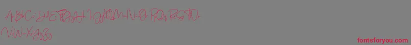 Just Sunday Demo Font – Red Fonts on Gray Background