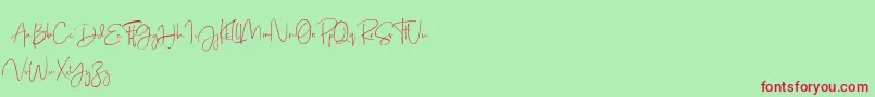 Just Sunday Demo Font – Red Fonts on Green Background