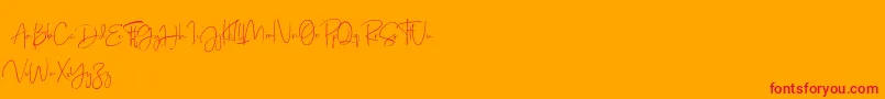 Just Sunday Demo Font – Red Fonts on Orange Background